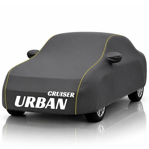 Image of Safe-Cars New Grey 100% Waterproof Urban Cruiser Car Cover | Polyester Car Body Cover for Rain & Sun | UV Protection, Dustproof, Scratch Resistant, Windproof, Heat Resistant, Custom Fit