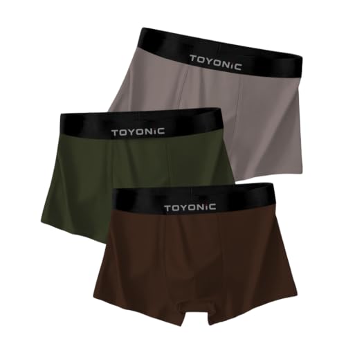 Image of Men's Extra Thin Ice Silk Boxer Briefs (Pack of 3) | Long Leg Elastic Underwear | Breathable & Lightweight Smooth Fabric Trunks