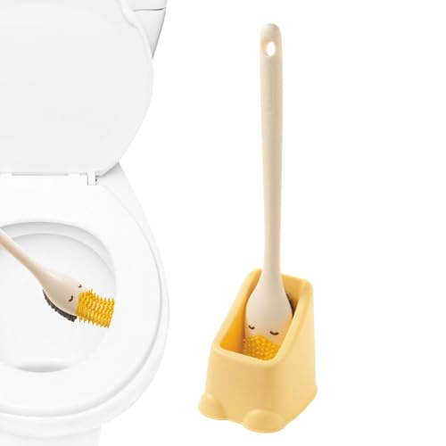 Juego de cepillo de inodoro, cepillo y soporte para inodoro | Bonito cepillo de inodoro de mango largo con cerdas suaves - Accesorios de aseos para aseos de camping-Car de