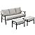 HOOOWOOO Outdoor Patio Seating Furniture Set with 3-Seat Modern Outdoor Wicker Bistro Set Sofa Ottoman Outdoor Couch for All Weather,Beige Cushions