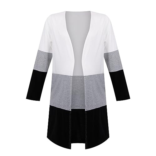 Generisch Embarazada frente abierto de punto jersey de invierno de lunares manga larga abrigo, ropa de abrigo ropa de maternidad de gran tamaño, gris, M