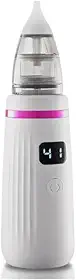 Sugador Nasal Elétrico para Bebê - Aspirador Nasal Portátil USB - Limpador de Nariz e Ouvido - 5 Níveis de Sucção, 3 Bocais Intercambiáveis - Removedor de Muco Infantil - UpShop