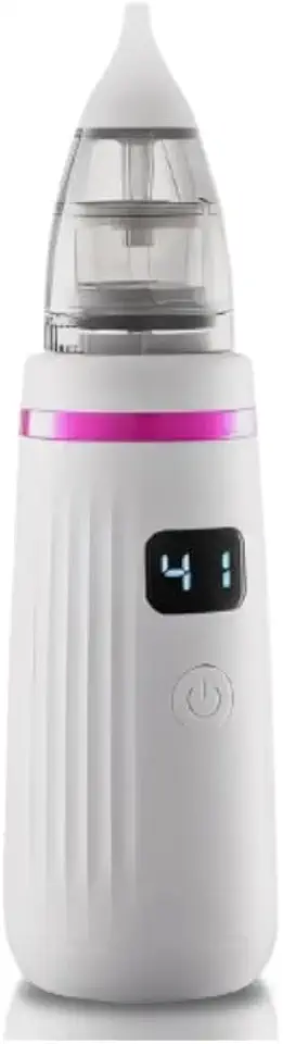 Sugador Nasal Elétrico para Bebê - Aspirador Nasal Portátil USB - Limpador de Nariz e Ouvido - 5 Níveis de Sucção, 3 Bocais Intercambiáveis - Removedor de Muco Infantil - UpShop