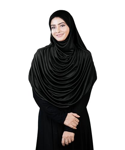 Image of Mehar Hijab Stretchable Frilled Hijab Scarf for Muslim Women | Soft Polyester Stylish Hijab for Women & Teenagers Faeezah Hijab