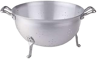 Pentole Agnelli Colapasta a 3 Piedi, in Alluminio BLTF, con 2 Maniglie in Acciaio Inossidabile, 24 cm, Argento