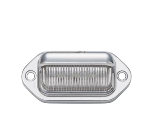 2pc Trailer 6 LED License Plate Lights [DOT FMVSS 108] [SAE L] [Chrome-Finish] [Surface Mount] [Waterproof] [12V DC] Courtesy Step License Plate Tag Light for UTV ATV Trailer Truck RV Boat [2.6"x1.3"] - Thumbnail 2