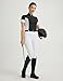 FitsT4 Sports Womens Short Sleeve Equestrian Shirts UPF50+ Horse Riding Shirts Breathable Rider Tops Half Zip Black S
