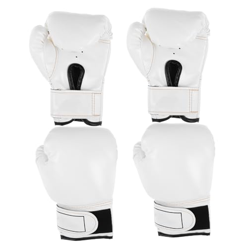 Moufles de boxe enfant avec rembourrage mousse UPKOCH légères en PU blanc pour débutant en sparring