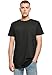 Produktbild Build Your Brand Herren Shaped Long Tee  Langes T Shirt aus Baumwolle mit abgerundetem Saum im Streetwear Style für Alltag Freizeit und Casual Outfits,Schwarz,L