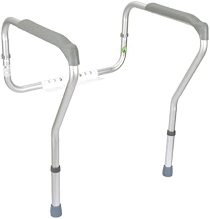 Adjustable Compact Toilet Safety Rails for Elderly, Bathroom Grab Bar Support, Secure Toilet Assist Handles for Stability and Safety, Height Adjustable Toilet Safety Aid