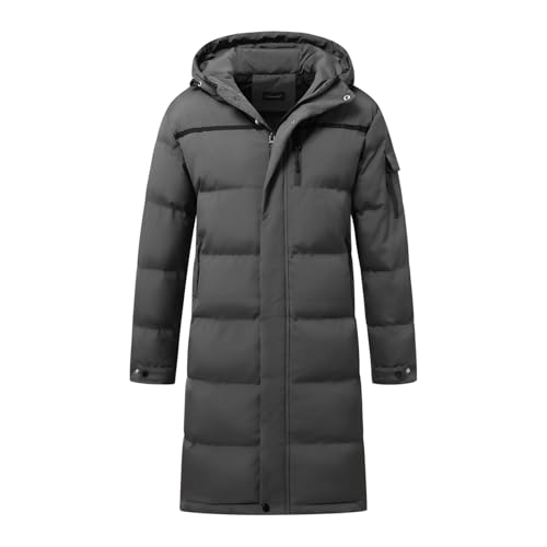 Allthemen Daunenmantel Herren Winter Lange Steppmantel mit Kapuze Warm...