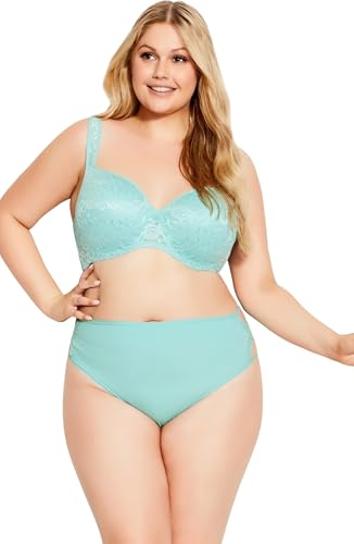 Avenue Body Women's Plus Size Brief - Fashion Microfiber Hi Cut, 22-24 Aqua