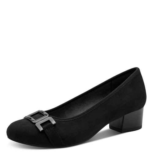 Jana Damen Pumps mit Blockabsatz Vegan, Schwarz (Black), 38 EU