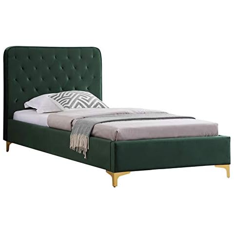 CARO-Möbel Polsterbett Glamour Bettgestell Einzelbett 90x200 cm Cover