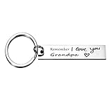 TGCNQ Fathers Day Grandpa Gifts, Grandpa Keychain Keyring, Remember I Love You Grandpa Key Chain Gifts, Father's Day Birthday grandfather Present