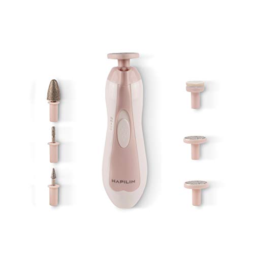 Hapilin® 6-In-1 Nail Kit, with 6 heads for manicure and pedicure, Battery-operated, 4 Working Modes, 2 Rotation Directions.