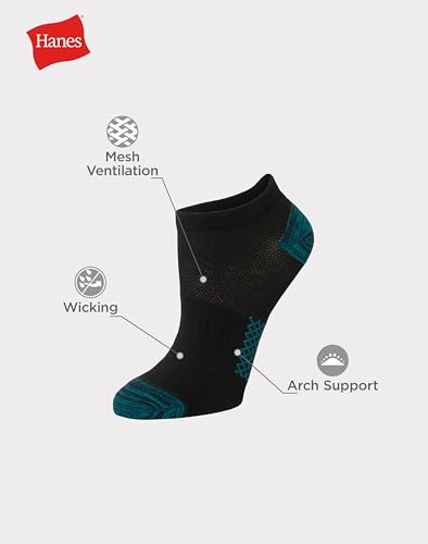 Image of Hanes Women's Socks, Lightweight Breathable Socks, No Show and Super No Show, 6-Pack