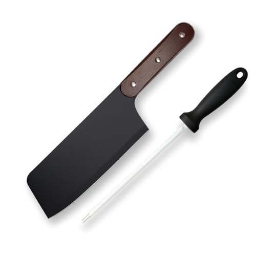 Image of Machado Forging Serbian Chef Knife Set - 12 inch Full Tang High Carbon Clad Steel Butcher Cleaver with Knife Sharpener - Perfect for Vegetables, Fish, Meat - Ideal for Kitchen, Hotel, Restaurant