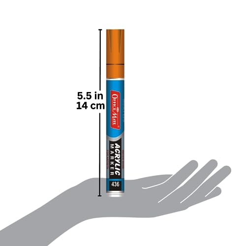 Image of Soni Officemate Regular Acrylic Marker | Pack of 8 (Mix) | Water-Based Ink | For Canvas, Paper, Glass & More | 4.5 mm Bullet Tip