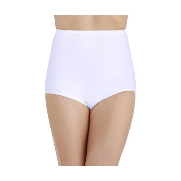 Vanity Fair Women's Perfectly Yours High Waisted Brief Panties, Cotton-Star White, 7