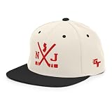 New Jersey Hockey Sticks Retro NJ Snapback Hat Baseball Cap Natural/Black