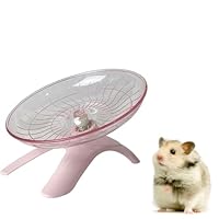 Hamster Fliegende Untertasse, Mute Hamster Fliegende Untertasse, Flying Saucer Hamsterrad Mit Leisem Spinner, Mit Stützrahmen, Transparentes Rad, für Kleine Haustier Mäuse Stressabbau, Rosa