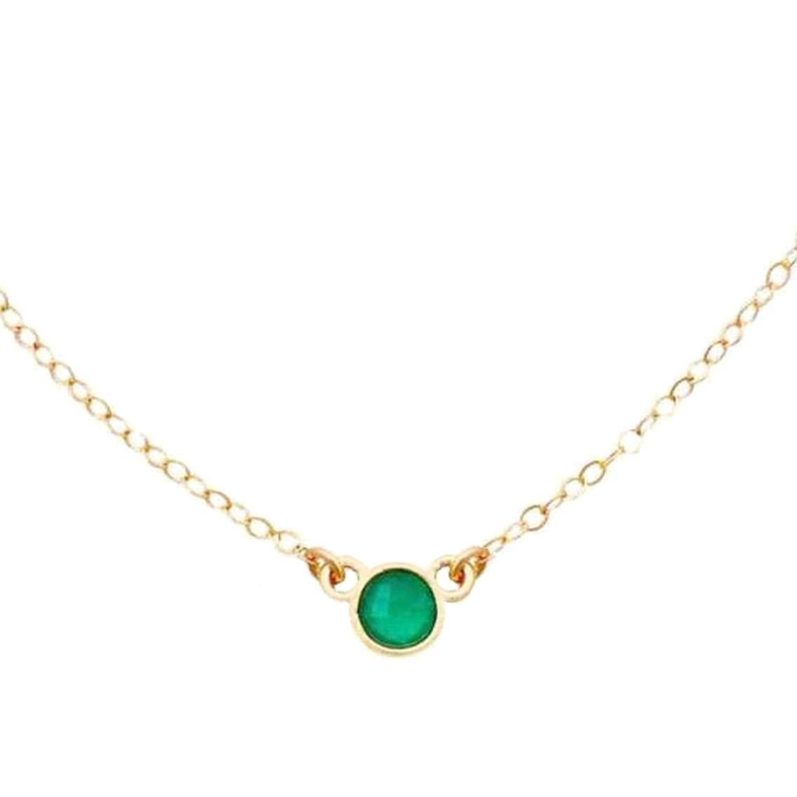 JEWEE DIAMOND14k Gold Round Solitaire Diamond Choker Pendant Gemstone Necklace for Women Girls, Birthstone Necklace, Fine Jewelry Gift for Birthday Mother’s Day Christmas Wedding