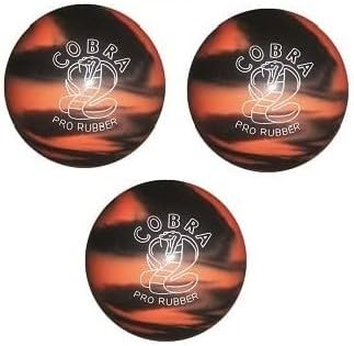 EPCO Duckpin Bowling Ball - Cobra Pro Rubber - Orange & Black (5 inch- 3lbs. 10oz.) - 3 Balls