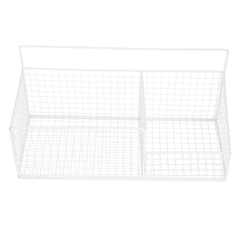 Kichvoe Estante de Almacenamiento de Pared de Hierro en Color Claro, Cesta Colgante Pequeña Resistente al Agua, Organizador para Baño y Cocina sin Clavos, Suministros de Baño y Especias,