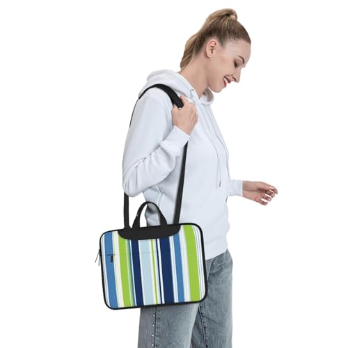 Maletín portátil impermeable 14 pulg rayas verde azul miniatura 7