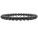  Pulsera Hematita de Piedra Natural Con Bolas de 6 mm  Pulsera Hombre Energética de Máxima Calidad Para Una Mejora Recuperación, Protección y Vitalidad al Usarla  Ideal Para Regalo