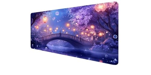 Tapis de souris XXL bords cousus et base antidérapante en caoutchouc 900x500x3 mm