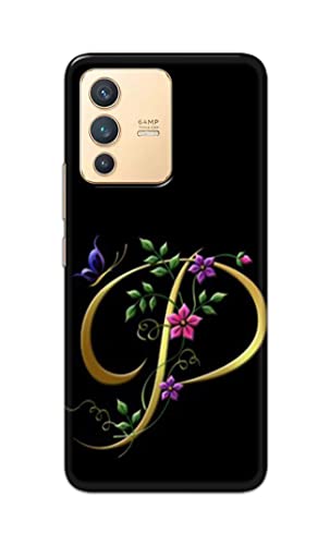 Image of Printed Hard Back Cover Case for Vivo V23 5G Back Cover (Alphabet P) -1803