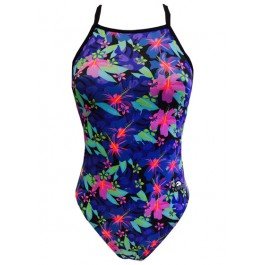 TurboTronic Bañador Mujer FLOWER (Patron Relax) Tira estrecha