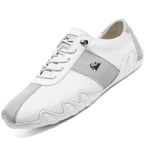 Men Casual Leather Handmade Slip-on Loafers Fashion Walking Low Top Flats Dress Sneakers Classic Driving Business Work Softsole Mocassins