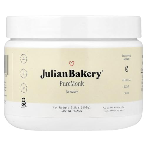 Julian Bakery Pure Monk | v25% Monk Fruit Extract | Sweetener | Sugar Free | 3.5oz | 100 Servings