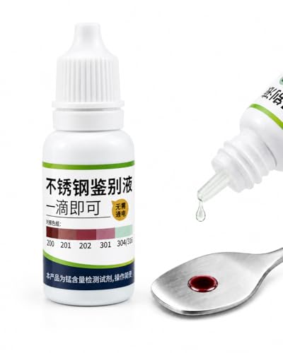Oemyrhh Stainless Steel Identification Solution, Quick Test Liquid for 304 vs 201 Grade, Metal Purity Detector for Kitchenware (1 Bottle for Personal use)