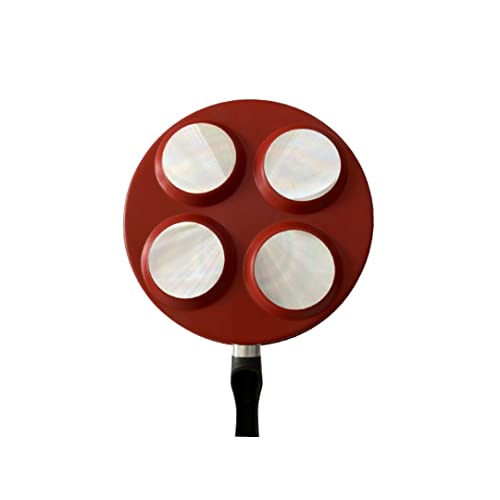 Frigideira Teflon Vermelha 4 Ovos/hamburgueres Antiaderente com Tampa de vidro