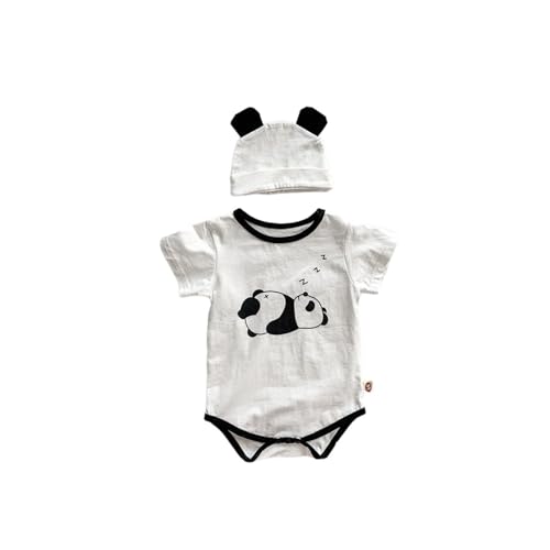 Image of Recent Orders Placed by me Daily Deals Baby Clothes Boy Infant Newborn Baby Boys Girls Short Sleeve Cute Romper with Hat Outfit Set Clothes 2PCS Baby Girl Gifts Baby Girls' Clothing White