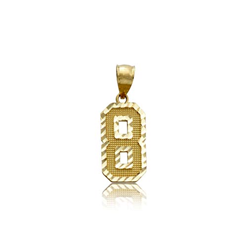 10k Yellow Gold Diamond Cut Sports Jersey Pendant (Medium)