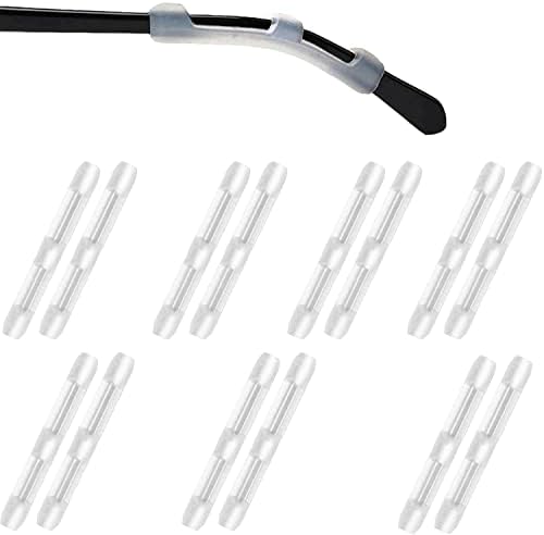 MOLDERP Eyeglass Ear Cushions - Soft Silicone Glasses Ear Grip Temple Tips Eyeglass Pads Anti Slip Eyeglasses Ear Hook Comfort Sport ，7 Pairs (All, Clear)