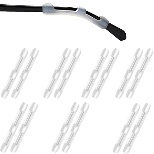 Molderp Eyeglass Ear Cushions - Soft Silicone Glasses Ear Grip Temple Tips Eyeglass Pads Anti Slip Eyeglasses Ear Hook Comfort Sport ，7 Pairs (All, Clear) #TOP3