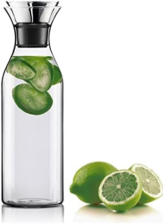 Karafu Glass Carafe with Lid, 50 Ounces Borosilicate Drip-free Glass Pitcher for Hot/Cold Water, Ice Tea and Juice Beverage