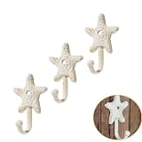 Fjxxxn 3-Pack Decorative Wall Hooks,Nautical Coastal cast Iron Starfish Design for...