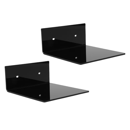 Bewinner Lot de 2 étagères Flottantes en Acrylique, Mini étagère de Rangement Murale avec Adhésif pour Exposition d'objets de Collection de Plantes, Utilisation Polyvalente dans la Chambre, la