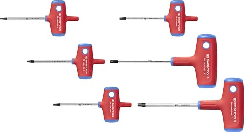PB SWISS TOOLS T-Griff Torx Schraubendreher Set | 100% Swiss Made | 6-teiliges Quergriff Torx Set T8 T9 T10 T15 T20 T25 mm für Schraubarbeiten in Industrie und Handwerk