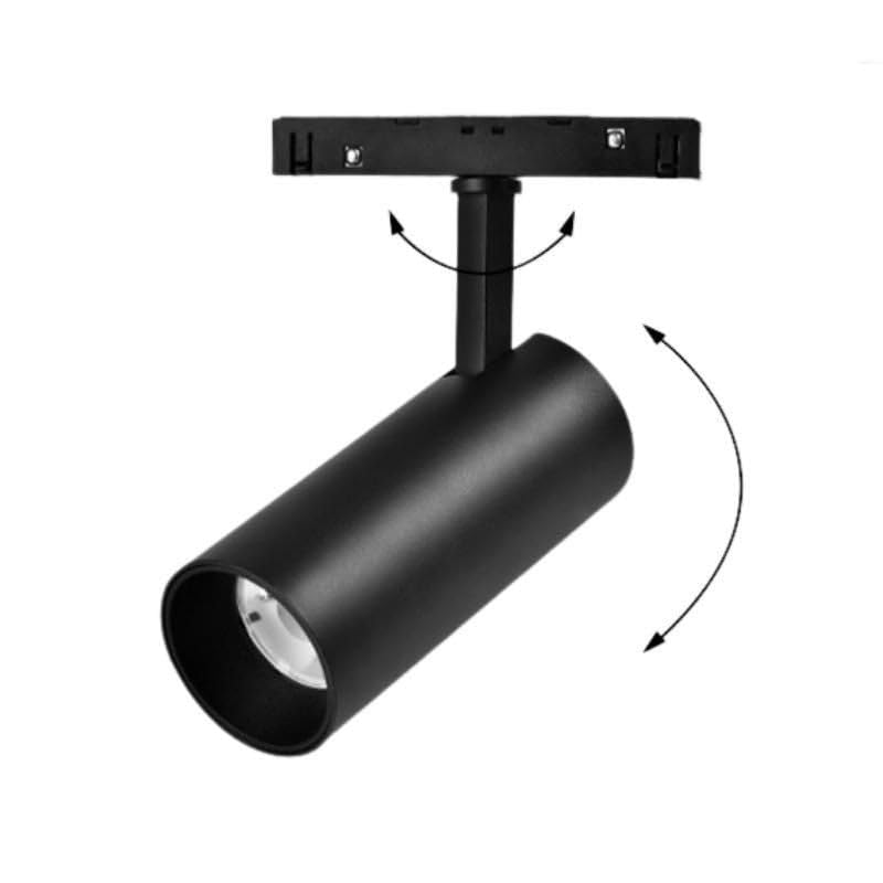 Kit Spot LED sur Rail Magnétique 48V 12W Orientable Noir + Télécommande - Blanc Neutre 4000K - 5500K