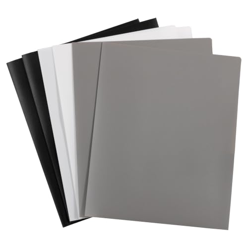 JAM PAPER Plastic 2 Pocket POP Folders - Durable School Folders - Assorted Business Colors - 48 Folders/Pack (8 Assorted Packs of 6)