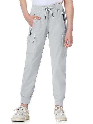 Image of EXARUS Girls Hiking Cargo Pants Joggers Teen Quick Dry Lightweight Slim Fit | Tween Youth Camping Pants Kids Hip Hop Dance Athletic Tapered Lightweight Track Safari Drawstring Woven /Knit 6-14Y