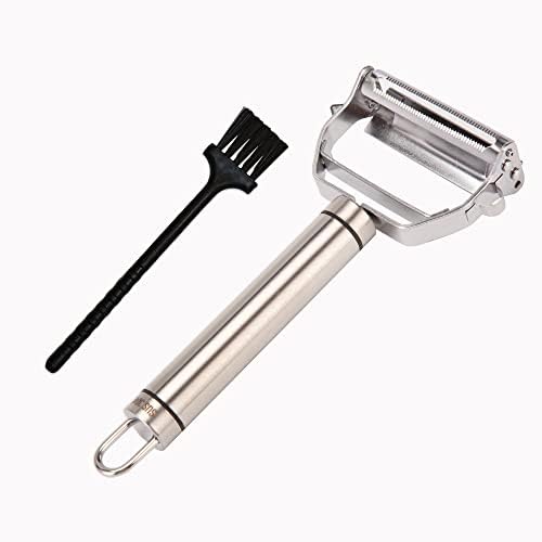 2 in 1 Julienne Slicer Peeler,Y-Peeler,100% Stainless Steel Sharp Serrate Blade Vegetable & Fruit Peeler,Competent Peeling Back or Forth